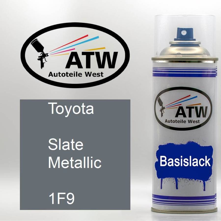 Toyota, Slate Metallic, 1F9: 400ml Sprühdose, von ATW Autoteile West.